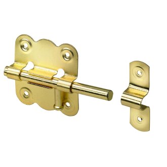 HETTICH Grendelriegel, 52 x 48 mm, Stahl vermessingt, 5 Stück