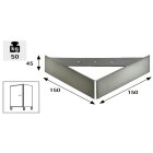 HETTICH Möbelfuß Triangle, 150 x 150 x 45 mm, Edelstahl-Optik