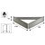 HETTICH Möbelfuß Triangle, 150 x 150 x 45 mm, Edelstahl-Optik