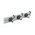 HETTICH Holzgarderobe, 3 Haken, 400 x 80 x 96mm, Holz lackiert, weiß, silberfarben, B-Ware Folie nicht vorhanden