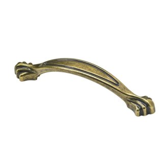 HETTICH Möbelgriff, BA 96mm, Zinkdruckguss, vermessingt, brüniert, 132 x 22 x 16mm
