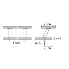 Hettich Thekenkonsole, 40 x 40 x 165 mm, Stahl, Alu-Optik, 2 Stück