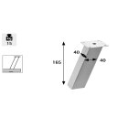 Hettich Thekenkonsole, 40 x 40 x 165 mm, Stahl, Alu-Optik, 2 Stück