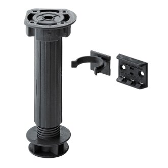 Hettich Sockelverstellfuß, 100-150 mm verstellbar, 200 kg, Kunststoff, schwarz