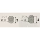 Hettich Türstopper zum Anschrauben, Ø 28/35 x 37 mm, Stahl lackiert, silber