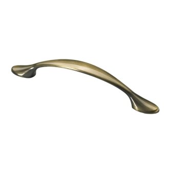 Hettich Möbelgriff, Zinkdruckguss vermessingt brüniert, BA 96mm