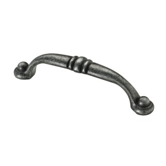 HETTICH Möbelgriff, Zinkdruckguss brüniert, silberfarben, BA 96mm