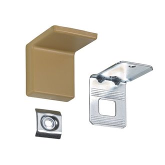 Schranksicherung mit Abdeckung 52 x 48mm Buche