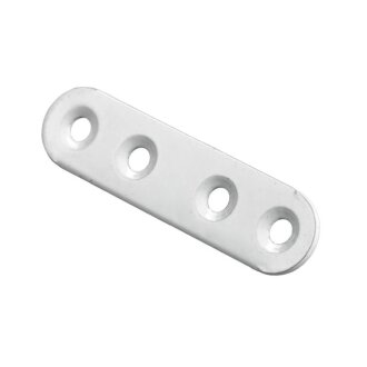 HETTICH Verbindungsblech, 15 x 60 x 2 mm, Stahl, pulverbeschichtet, weiß, 12 Stück