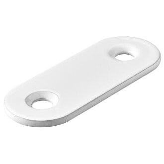 HETTICH Verbindungsblech 40 x15 x 2mm, Stahl, pulverbeschichtet, weiß, 12 Stück