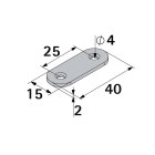 HETTICH Verbindungsblech 40 x15 x 2mm, Stahl, pulverbeschichtet, weiß, 12 Stück