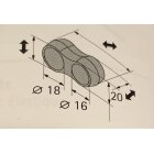 HETTICH Anschlagpuffer für Türklinken, 24 x 44 x 11,5mm, Kunststoff, transparent