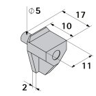 HETTICH Bodenträger safety, 5mm, braun, 100 Stück