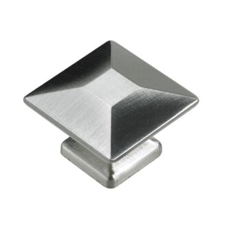 Hettich Möbelknopf, 25 x 25 x 18 mm, Zinkdruckguss, Edelstahl-Optik