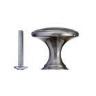 HETTICH Möbelknopf, Ø 32mm, Zinkdruckguss, Edelstahl-Optik