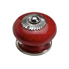Knopf Porzellan Zinkdruckguss rot vintage