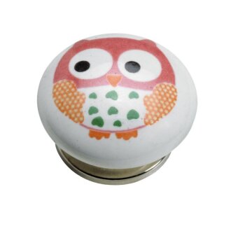 HETTICH Möbelknopf Eule, Ø 40mm, Porzellan, Zinkdruckguss
