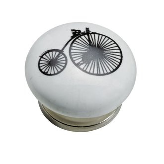 Knopf Porzellan Stahl Fahrrad D40mm