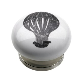 Hettich Möbelknopf Heißluftballon, Ø 40mm, Porzellan, Stahl
