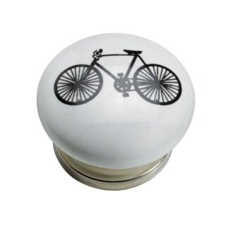 Hettich Möbelknopf Fahrrad, Ø 40mm, Porzellan Stahl