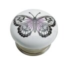 Knopf Porzellan Stahl Schmetterling
