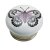Knopf Schmetterling, Porzellan, Stahl