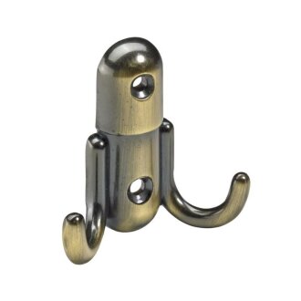 HETTICH Mantelhaken, 55 x 60 x 22 mm, Zinkdruckguss vermessingt brüniert
