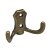 HETTICH Mantelhaken, 77 x 47 x 30 mm, Zinkdruckguss vermessingt brüniert