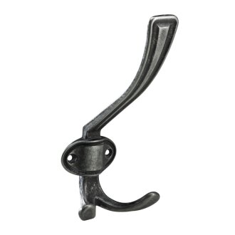 Hettich Hut- und Mantelhaken, 68 x 155 x 80 mm, Zinkdruckguss brüniert, silberfarben