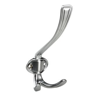 HETTICH Hut- und Mantelhaken, 68 x 155 x 80 mm, Zinkdruckguss Aluminium Optik