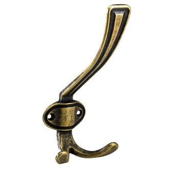 HETTICH Hut- und Mantelhaken, 68 x 155 x 80 mm, Zinkdruckguss vermessingt, brüniert