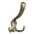 HETTICH Hut-/Mantelhaken, Zinkdruckguss vermessingt, brüniert, 77 x 125 x75 mm