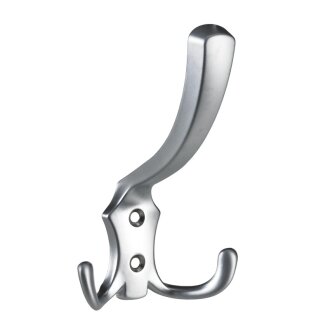 HETTICH Hut/Mantelhaken, Zinkdruckguss, Aluminium Optik, 77 x 125 x 77,5 mm