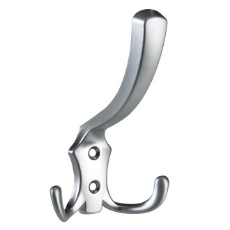 HETTICH Hut/Mantelhaken, Zinkdruckguss, Aluminium Optik, 77 x 125 x 77,5mm