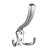 HETTICH Hut/Mantelhaken, Zinkdruckguss, Aluminium Optik, 77 x 125 x 77,5 mm