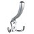 HETTICH Hut/Mantelhaken, Zinkdruckguss, Aluminium Optik, 77 x 125 x 77,5mm