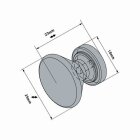 Möbelknopf, Kunststoff, grau, Ø 25mm