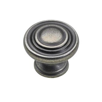 Hettich Möbelknopf, Ø 25 x 20 mm, Zinkdruckguss brüniert, silberfarben