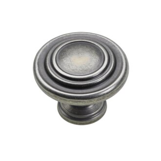 Hettich Möbelknopf, Ø 32 x 25 mm, Zinkdruckguss brüniert, silberfarben