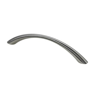 Hettich Möbelgriff, 145 x 11,5 x 30mm, Zinkdruckguss, Edelstahl Optik, BA 128mm