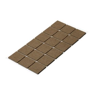 Filzgleiter-Set 35 x 35mm, braun 18 Stück