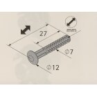 Kunststoffeinschlagdübel mit Rillen, Ø 6,9 x 39 mm, Kunststoff, weiß  8 Stück
