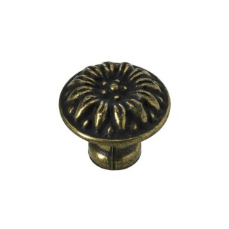 HETTICH Möbelknopf, Ø 27 mm, Zinkdruckguss vermessingt brüniert