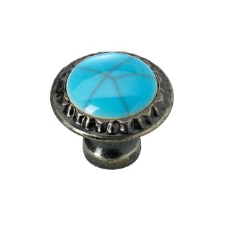 HETTICH Möbelknopf, 30 x 40mm, Zinkdruckguss Porzellan silberfarben brün