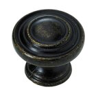 Hettich Möbelknopf, Ø 25 x 20 mm, Zinkdruckguss vermessingt brüniert
