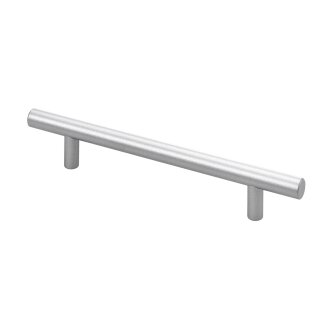 HETTICH Möbelgriff, Stahl, BA128mm, Aluminium-Optik, Ø 12 x 189 x 32mm