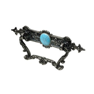 HETTICH Möbelgriff, BA76 mm, Zinkdruckguss Porzellan brüniert, 145x30/54x15,5 mm