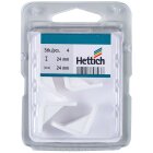 HETTICH Kunststoffwinkel, 24 x 24 x 15mm, weiß, 12 Stück