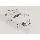 Hettich Verbindungsbeschlag Rastex 15 für = 13 mm Fachböden mit Einschraubdübel, 10 Stück