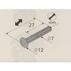 HETTICH Kunststoffeinschlagdübel mit Rillen, Ø 6,9 x 39 mm, Kunststoff weiß, 16 Stück